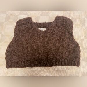 Elegant Brown V-Neck Sweater Vest